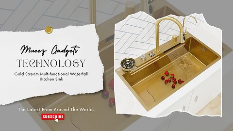 Gold Stream Multifunctional Waterfall Kitchen Sink | Link in description