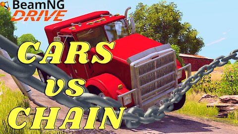 BeamNG Drive - Cars vs Chain | 300 km of cars against road chains | Car Crashes Compilation