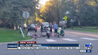 Fight in Cheesman Park between cyclists and scooter riders caught on video