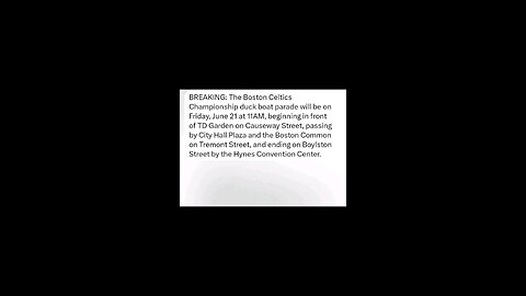 BOSTON CELTICS PARADE IS JUNE 21