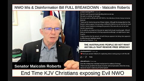 NWO Mis & Disinformation Bill FULL BREAKDOWN - Malcolm Roberts