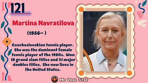 Martina Navratilova (1956– )| TOP 150 Women That CHANGED THE WORLD | Short Biography