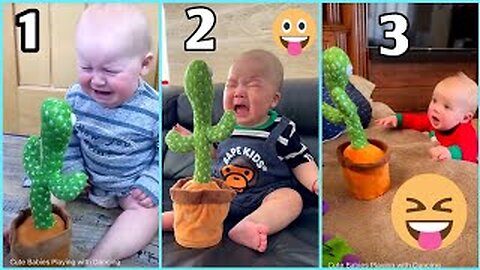 Cute Babies Playing with Dancing Cactus (Hilarious)Cute Baby Funny Videos