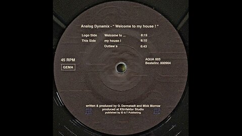 Analog Dynamix - My House 1995 (Trance, Acid)