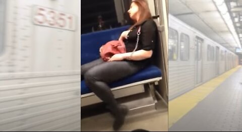 VAXXED💉 woman transforms into Possessed DEMON & attacks man on Edmonton subway!