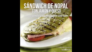 Nopal sandwich with ham and cheese