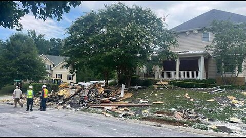 Drone video shows devastation after apparent home explosion _ USA TODAY