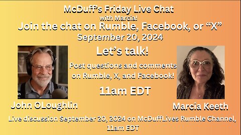 McDuff's Friday Live Chat, September 20, 2024