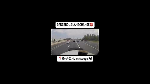 Dangerous lane change on highway