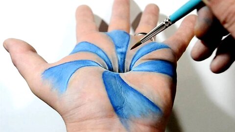 Trick Art on Hand - Cool 3D Hole Optical Illusion