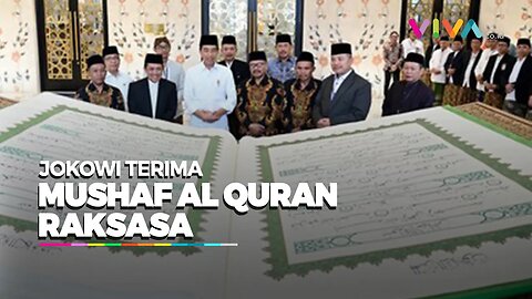 Penampakan Mushaf Al Quran Raksasa yang Diterima Jokowi di Masjid MBZ