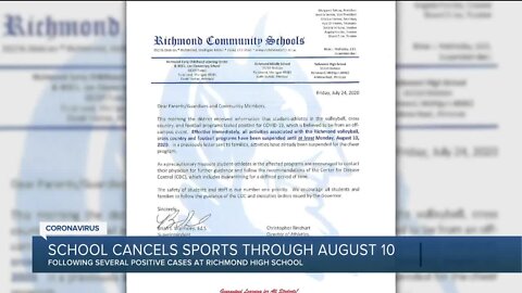 All fall sports canceled through August 10 at Richmond High School after student-athletes test positive for COVID-19