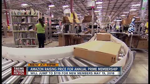 Amazon is raising the price of annual Prime subscription membership