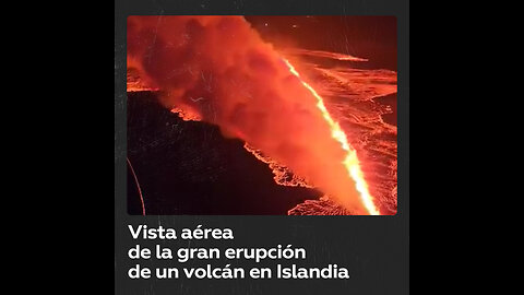 Realizan un vuelo científico para evaluar la erupción del volcán Sundhnúkur en Islandia