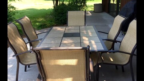 Mainstays Wesley Creek 7-piece tan outdoor patio dining set review