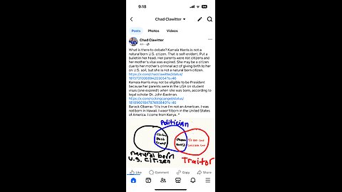 Kamala Harris Is Not A Natural Born Citizen. She Is A Fraud/Traitor Ineligible For President Nor VP.