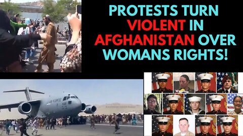 Woman Protest for Freedom in Afghanistan! Turns Violent