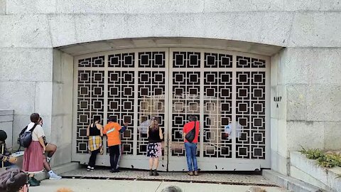 Washington DC Live 10.14.2021 Indigenous Leaders Protest at DOI Building to Stop Line 3 w TTS