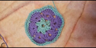 Violet flower granny square