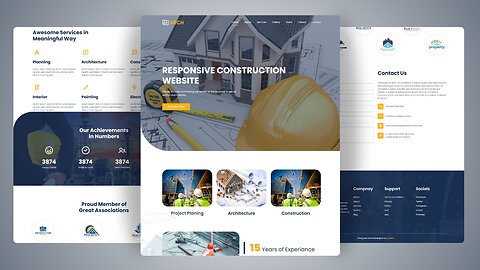 Responsive Construction Website || HTML, CSS & JS