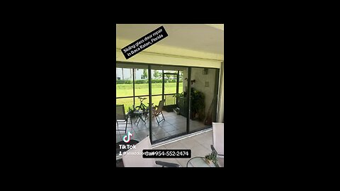 Sliding glass door repair; roller/lock replacement and track refurbishing, in Boca Raton, Fl.