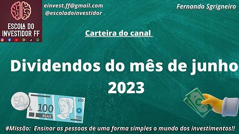 Carteira do canal junho 2023