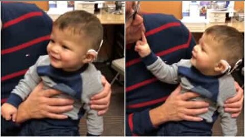 Child's emotional reaction to hearing for the first time