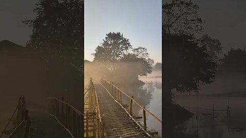 Morning View from Bamboo House Majuli