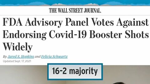 FDA panel votes NO (16 - 2) for COVID Booster Shots