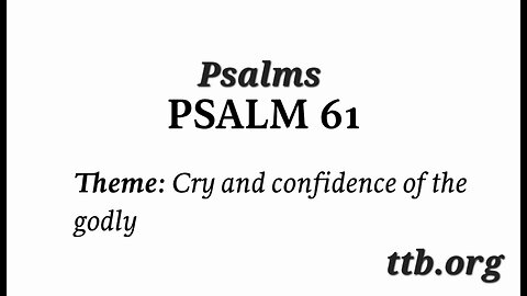 Psalm Chapter 61 (Bible Study)