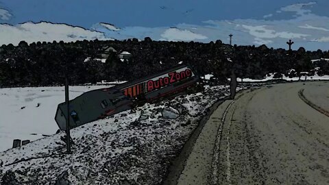 Semi Truck Jacknifes off Highway, into Matrix