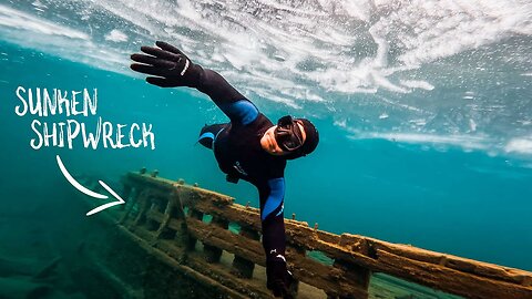 FREEDIVING a Shipwreck BENEATH THE ICE in Canada