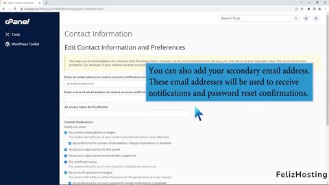 How to update your contact information in cPanel with FelizHosting