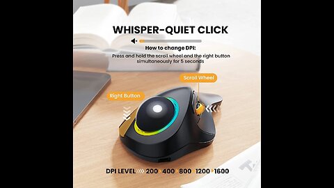 Wireless Bluetooth Trackball Mouse Rechargeable