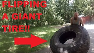 FLIPPING A GIANT TIRE!! - Strongman Episode 2