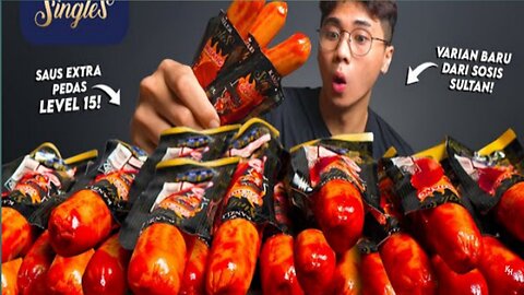 VIRAL!!! MUKBANG SAUSAGE KANZLER SINGLES NEWEST GOCHUJANG SAUCE EXTRA SPICY LEVEL 15