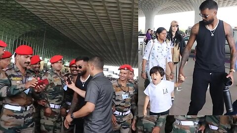 Hardik Pandya along with Family spotted at Mumbai Airport 🤩💕📸✈️ BSF Commando Take Selfie