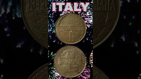 Italy 200 lire 1996.#shorts #coinnotesz