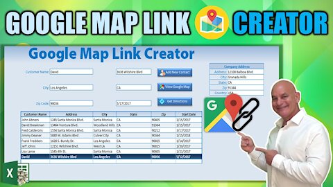 How To Create Google Map and Directions Link With Excel