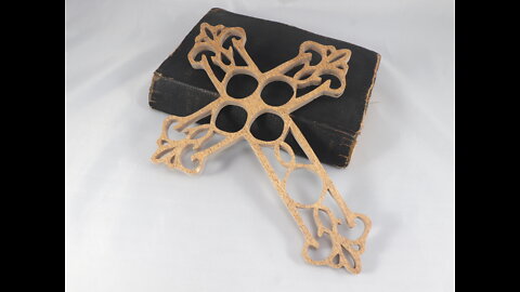 Wooden Cross, Handmade Rustic Filigree/Fretwork Cross, Christian Wall Hanging Art