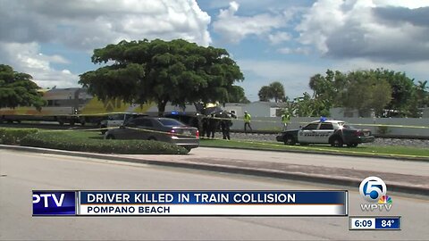 Vehicle collides with train in Pompano Beach, 1 dead