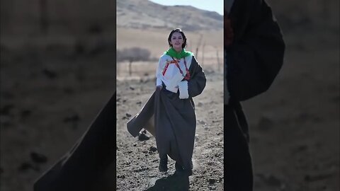 Lovely Chinese Girl Wearing Traditional Countryside Clothes