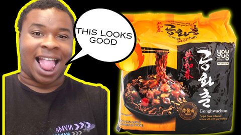 Trying gonghwachun black bean noodles