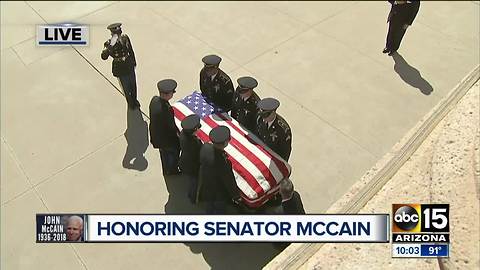 RAW: Sen. John McCain's casket carried into Arizona State Capitol