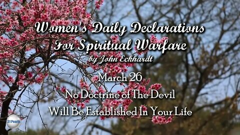 March 26 - No Doctrine of The Devil Will Be Established In Your Life