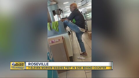 Debate sparked by 7Eleven clerk washing feet at Roseville store