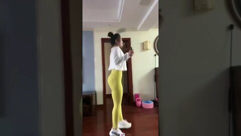 Chinese Girl With A Hard Body Thinks She Is Jumping Rope