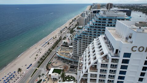 Fort Lauderdale beach aerial fly-by