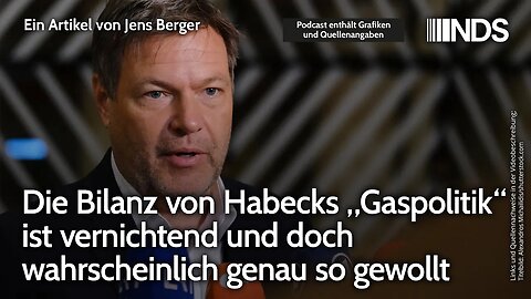 Die Bilanz von Habecks „Gaspolitik“ ist vernichtend und doch wahrscheinlich genau so gewollt | NDS