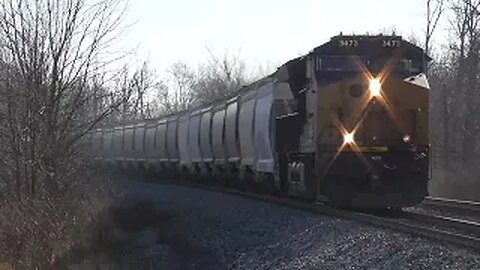 CSX M369 Manifest Mixed Freight Train from Creston, Ohio December 15, 2023